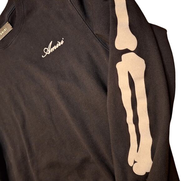 Amiri Black Bones Crewneck Sweatshirt pullover L skeleton arm bones goth emo - Picture 8 of 10